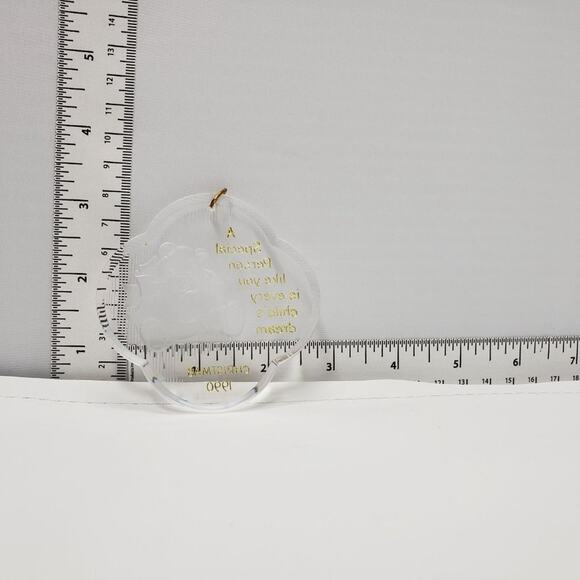 1990 Hallmark Child Care Giver Acrylic Keepsake Holiday Christmas Ornament - Picture 4 of 5